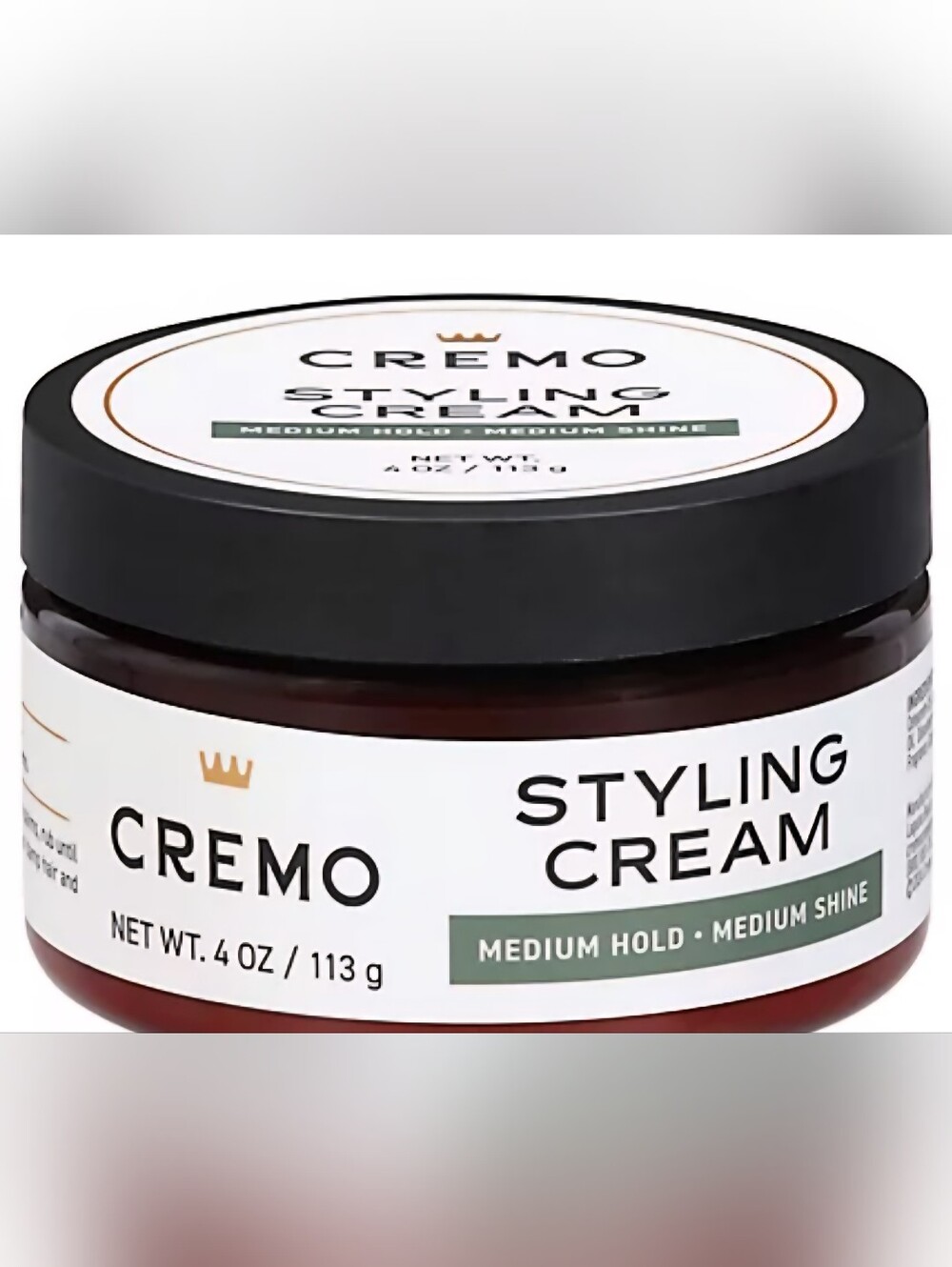 Cremo Styling Cream - Medium Hold, Black and White Jar